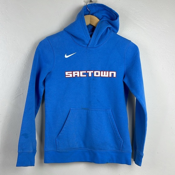Nike Sacramento Kings Blue City Edition Logo Essential Pullover Hoodie boys Sz M - Picture 2 of 12